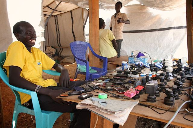 Trader at a market stall